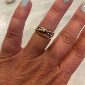 Pandora Retired Sterling Silver Band With Diamond Size 6